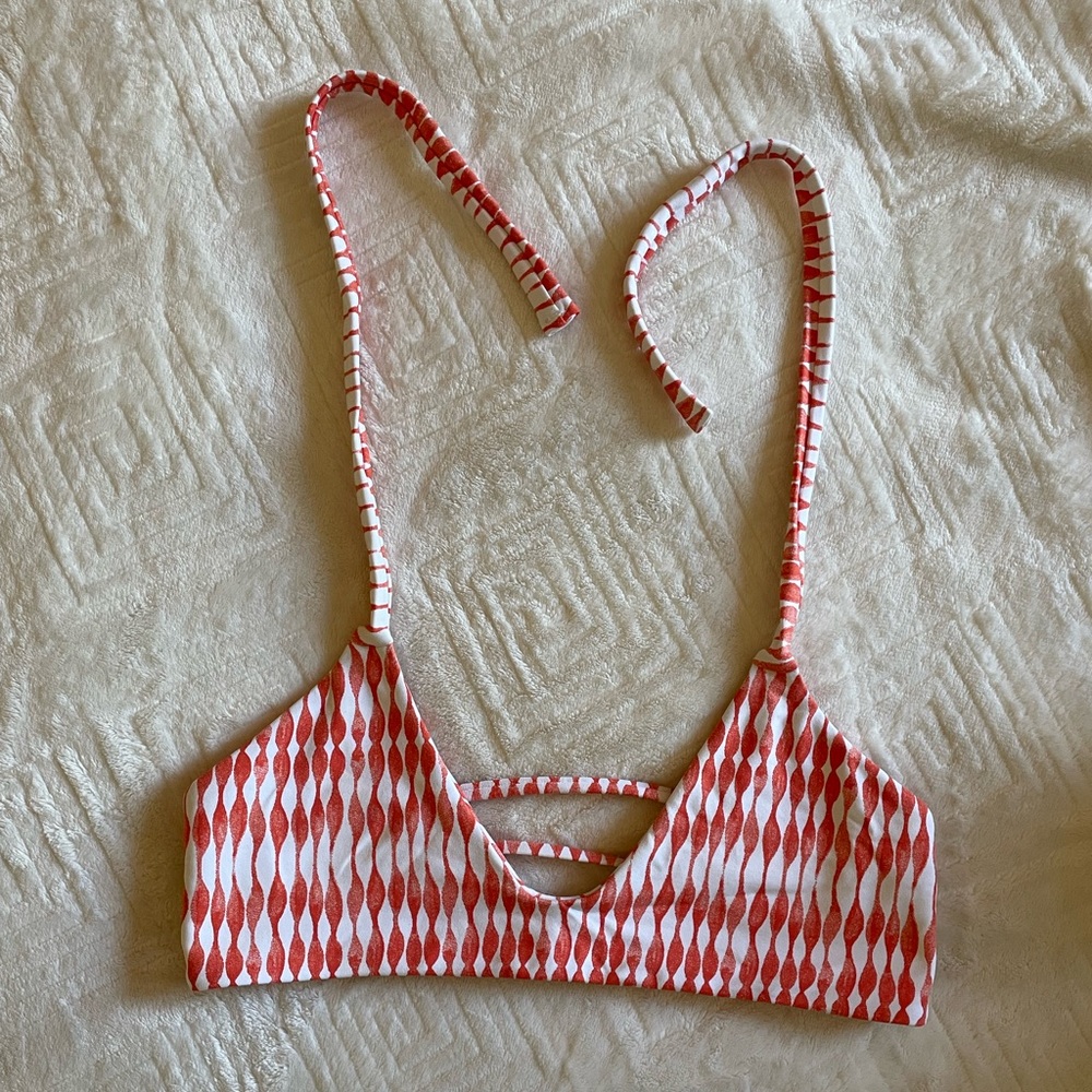Orange/White Bikini Top